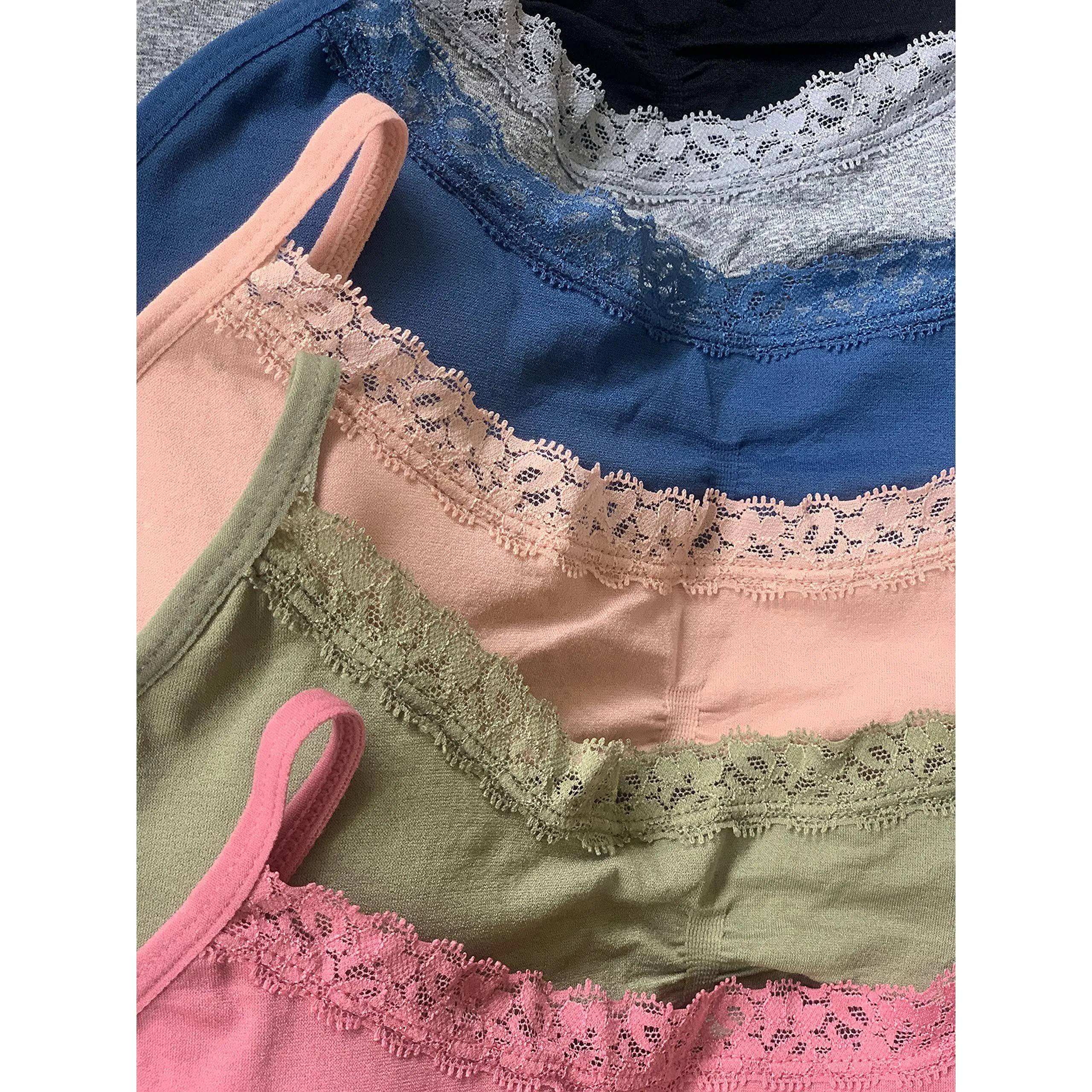 6-Pack: ToBeInStyle Women's Nylon Wire-Free Convertible Padded Bralettes