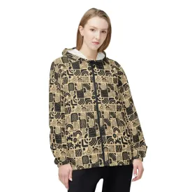 Abstract Lines Windbreaker Monochrome Chic