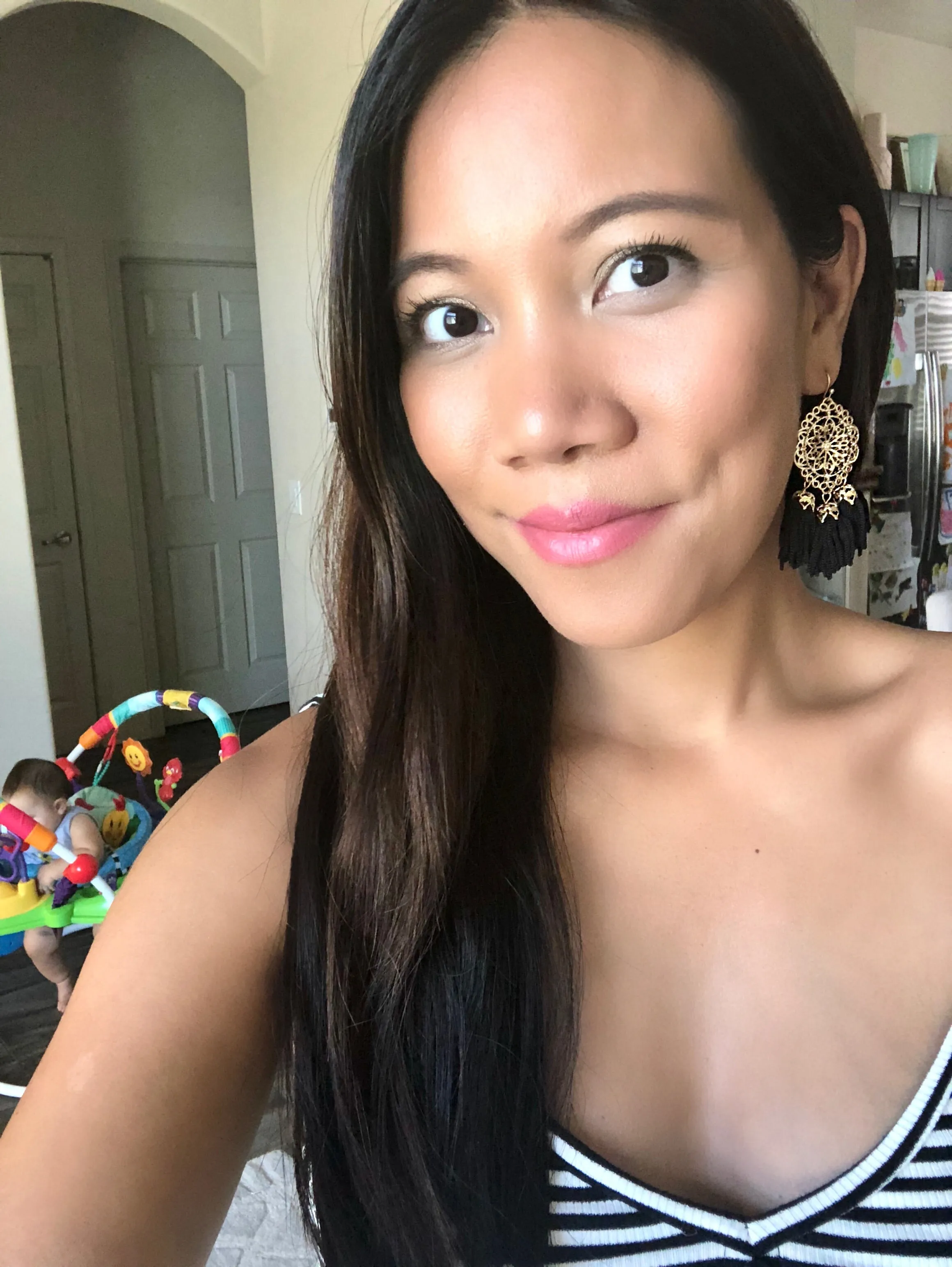 Adora Black Ornate Tassel Earrings