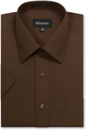 Allsense Mens Regular-Fit Short-Sleeve Dress Shirt