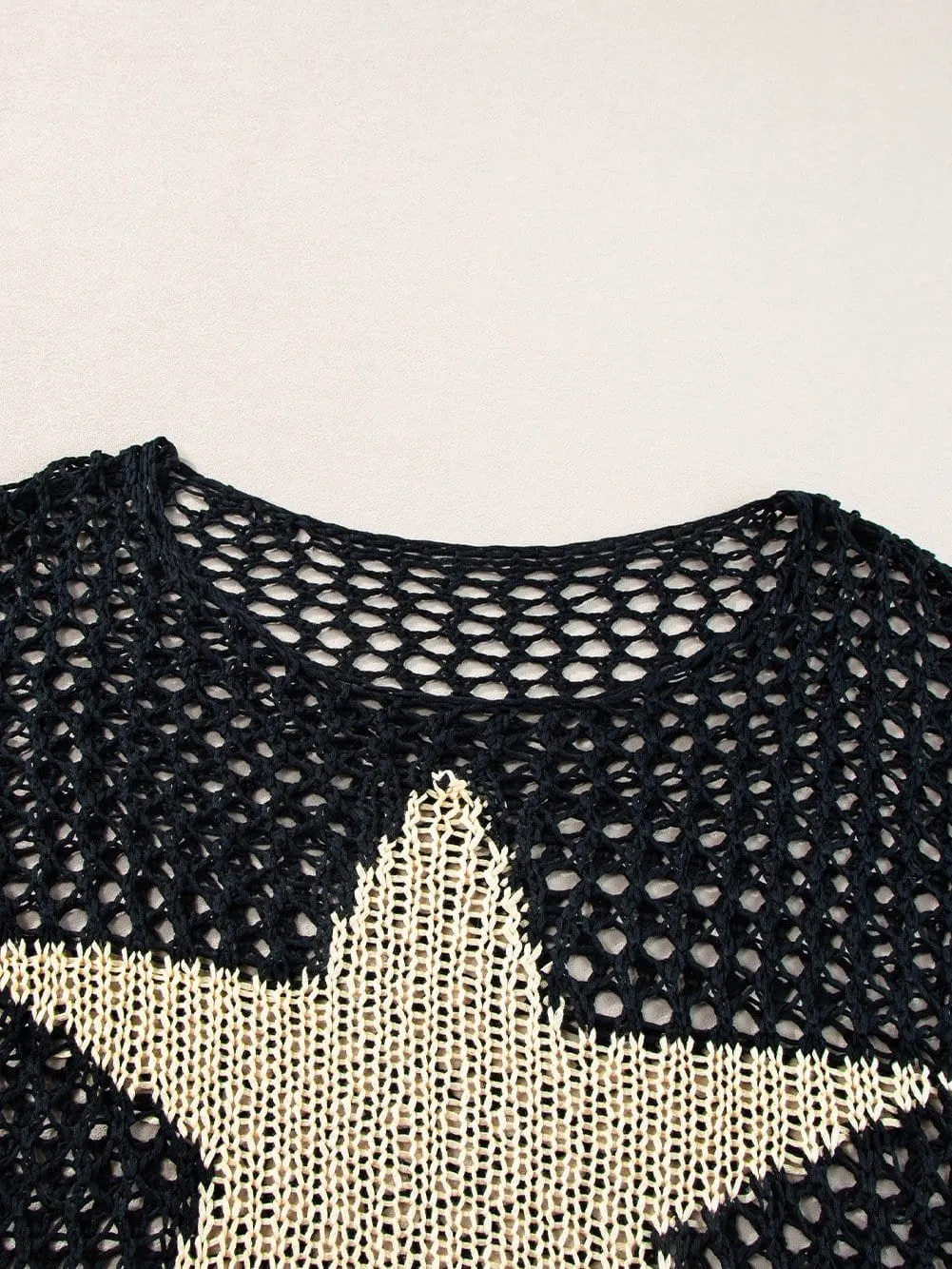 Alluring Crochet Knit Top with Star
