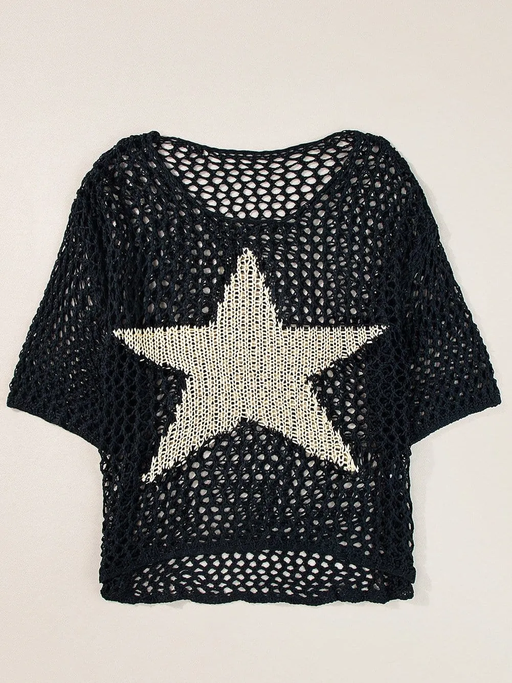 Alluring Crochet Knit Top with Star