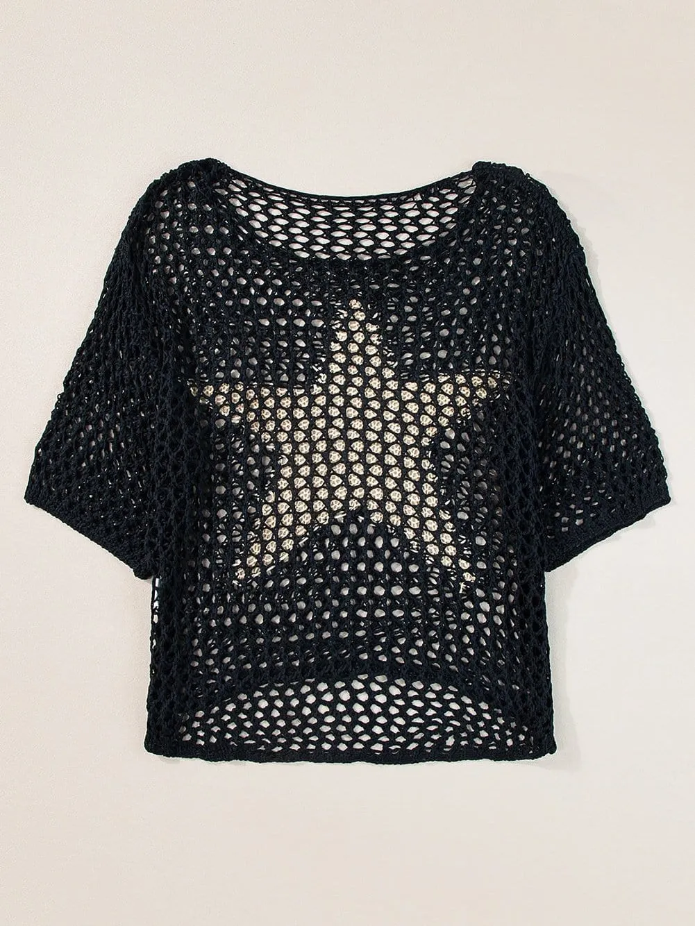 Alluring Crochet Knit Top with Star