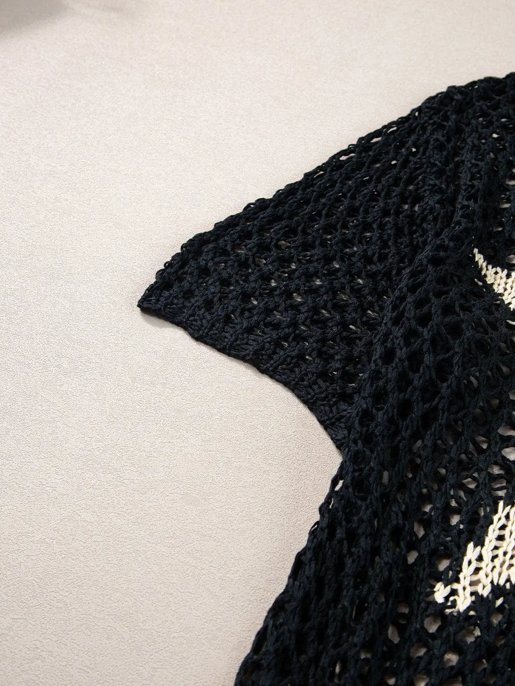 Alluring Crochet Knit Top with Star