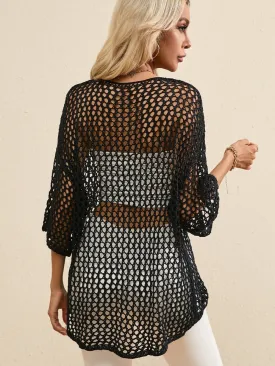 Alluring Crochet Knit Top with Star