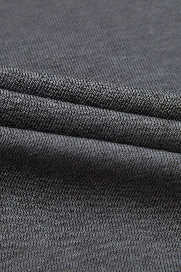Basic Fitted Hoodie Top in Tencel-Wool Knit