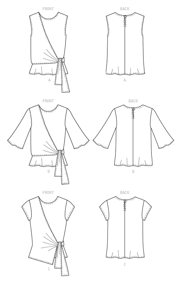 Butterick sewing pattern 6765 Misses' Tops