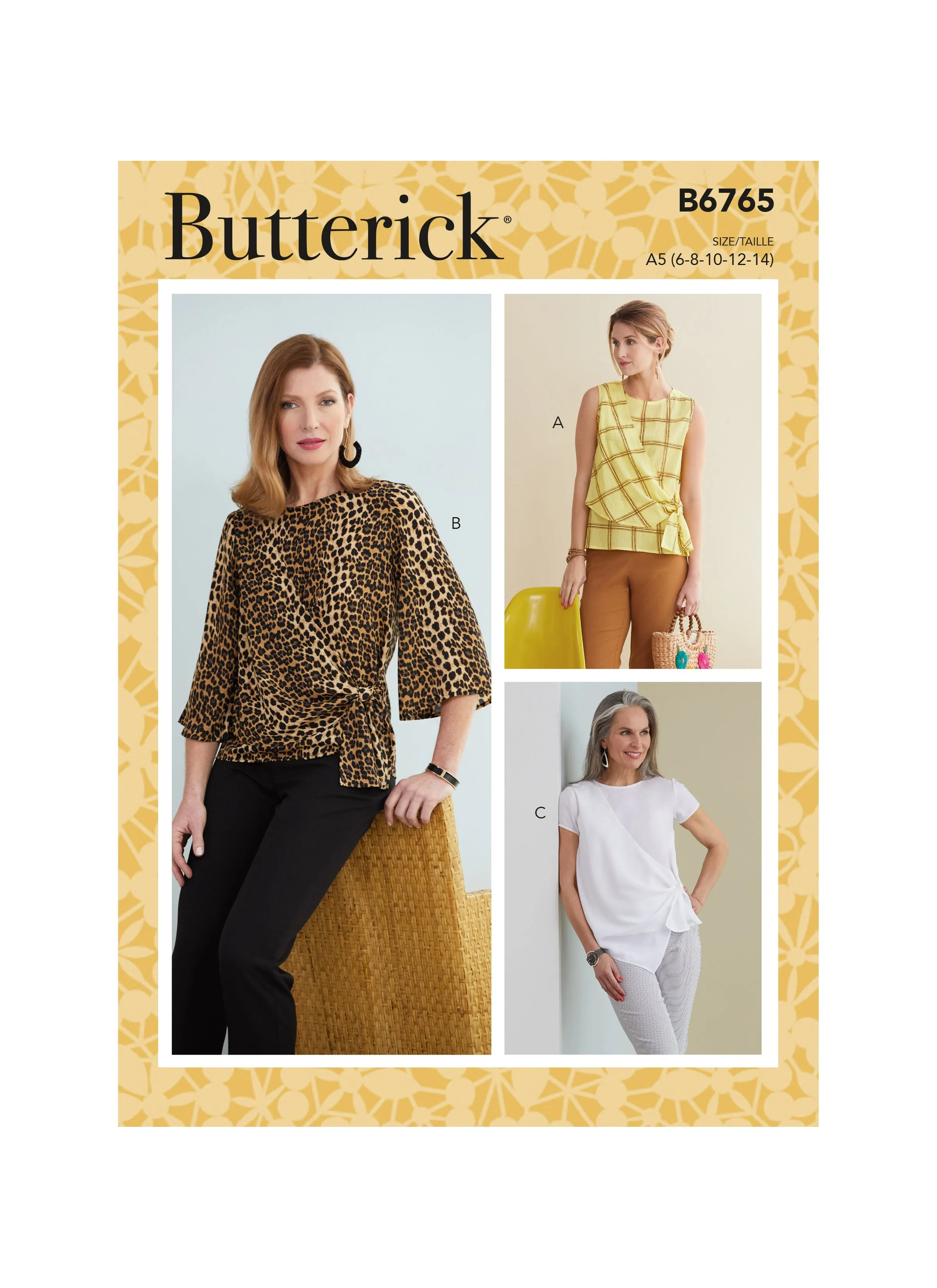 Butterick sewing pattern 6765 Misses' Tops
