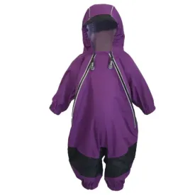 Calikids 2 Zipper Fleece Lined Rain Suit-Grape