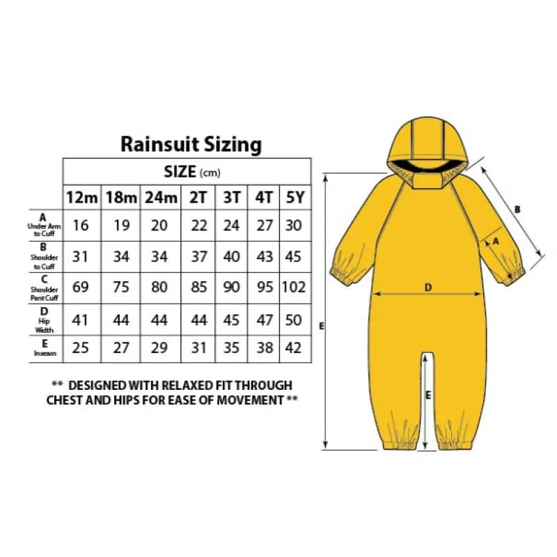 Calikids 2 Zipper Fleece Lined Rain Suit-Grape