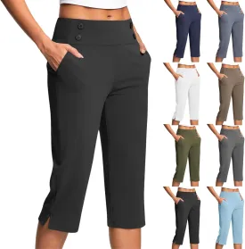 Capri Pants for Women Stretch High Waisted Crop Office Work Pants Summer Casual Capris Slacks Yoga Dress Pant