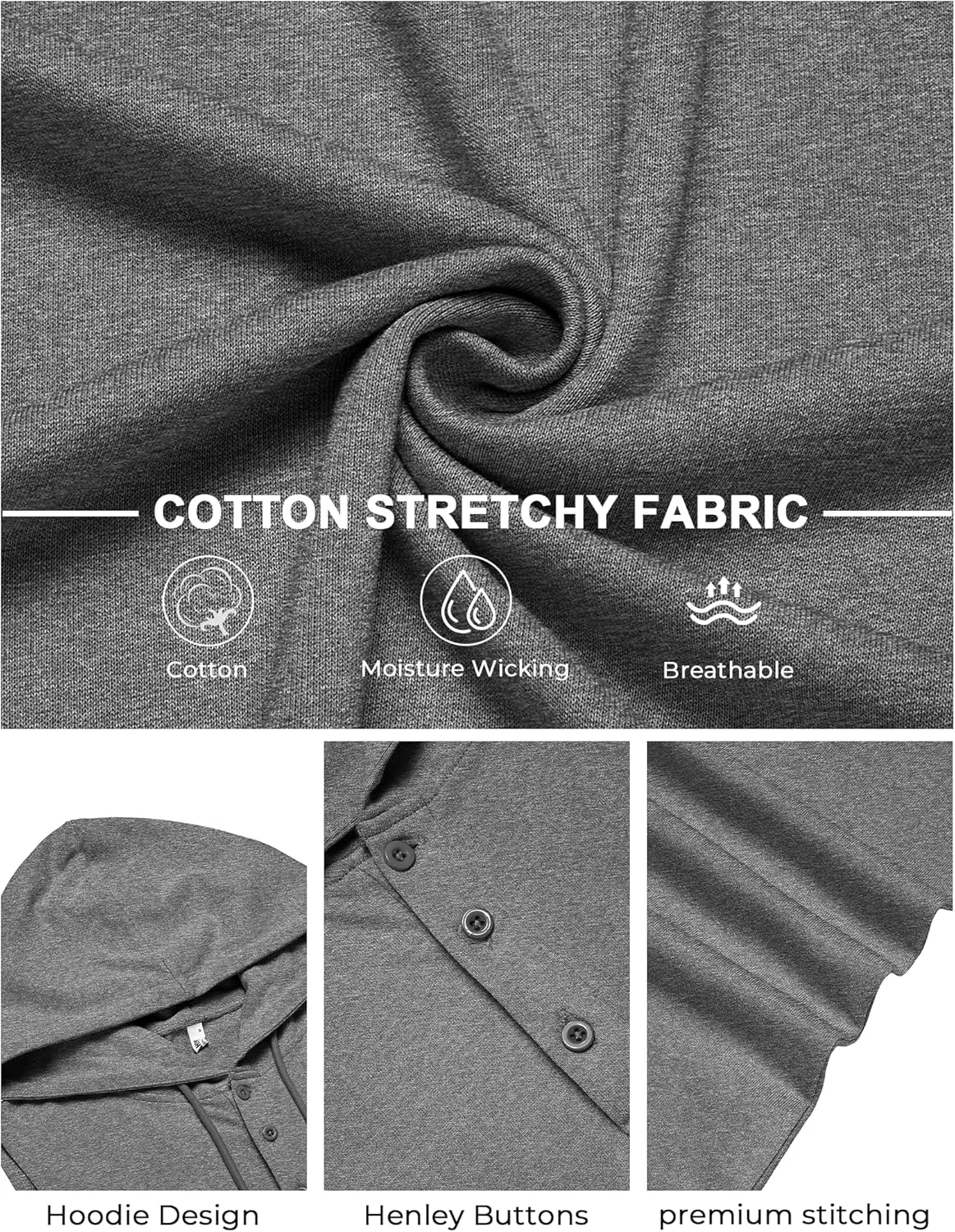 COOFANDY Men's Workout Hooded Tank Tops Sleeveless Gym Hoodies Cotton Muscle Cut Off Shirt Bodybuilding Henley Shirts