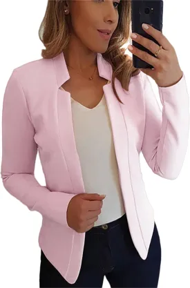DIACACY Womens Open Front Work Blazer Solid Color Fashion Outfits Casual Office Jacket
