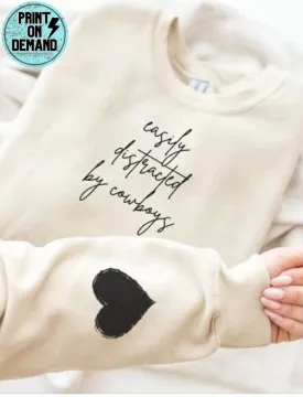 Easily Distracted By Cowboys Sweatshirt