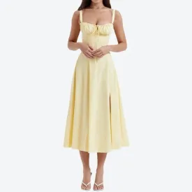Elegant Ruched Bust Midi Dresses