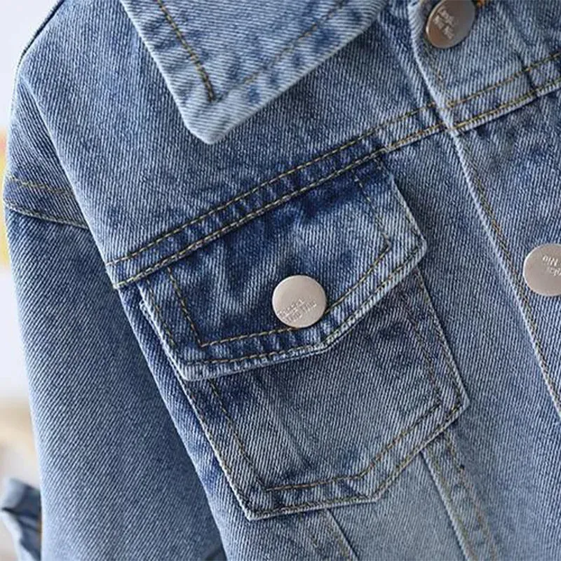 Fashion Cartoon Daisy Denim Jacket Spring/Autumn Children Outerwear