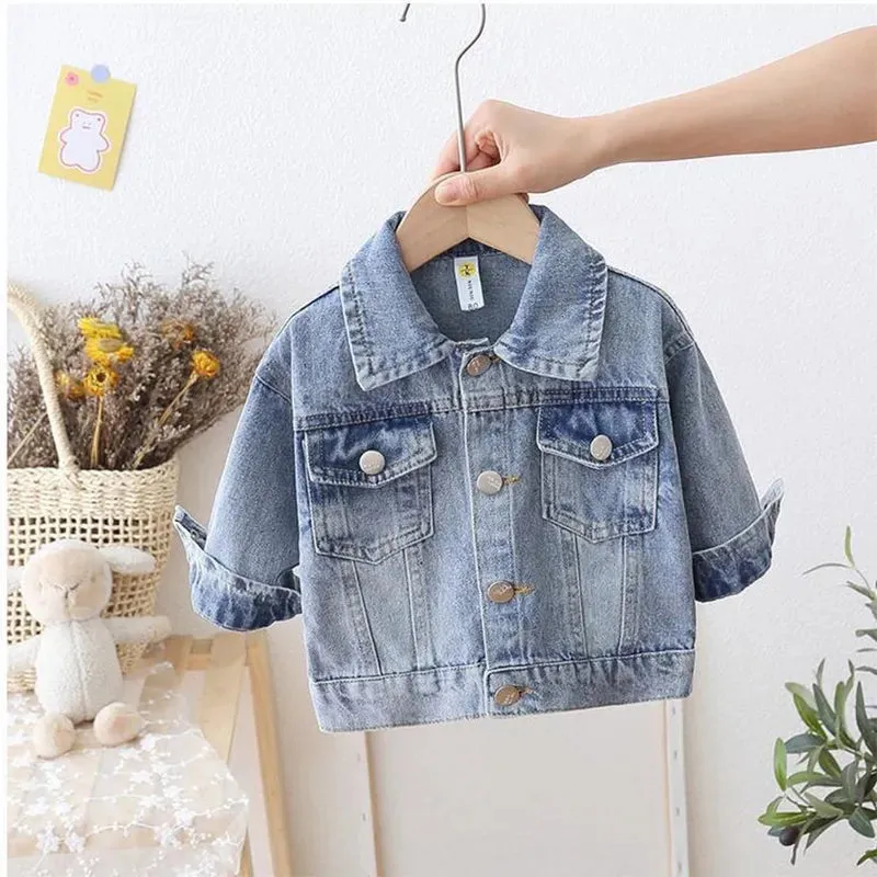 Fashion Cartoon Daisy Denim Jacket Spring/Autumn Children Outerwear