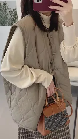 Flytonn-cute winter outfits casual winter outfits christmas outfit party look inspos Sleeveless Two Sided Stylish Vest Outerwear