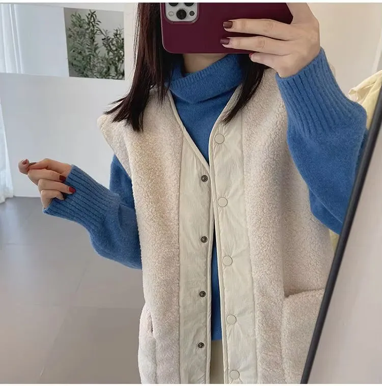Flytonn-cute winter outfits casual winter outfits christmas outfit party look inspos Sleeveless Two Sided Stylish Vest Outerwear