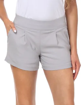 HDE Women's Dress Shorts 3" Inseam Elastic High Waisted Dressy Summer Shorts