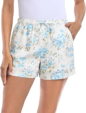 HDE Women's Linen Blend Drawstring Shorts High Waisted 4" Inseam Summer Shorts