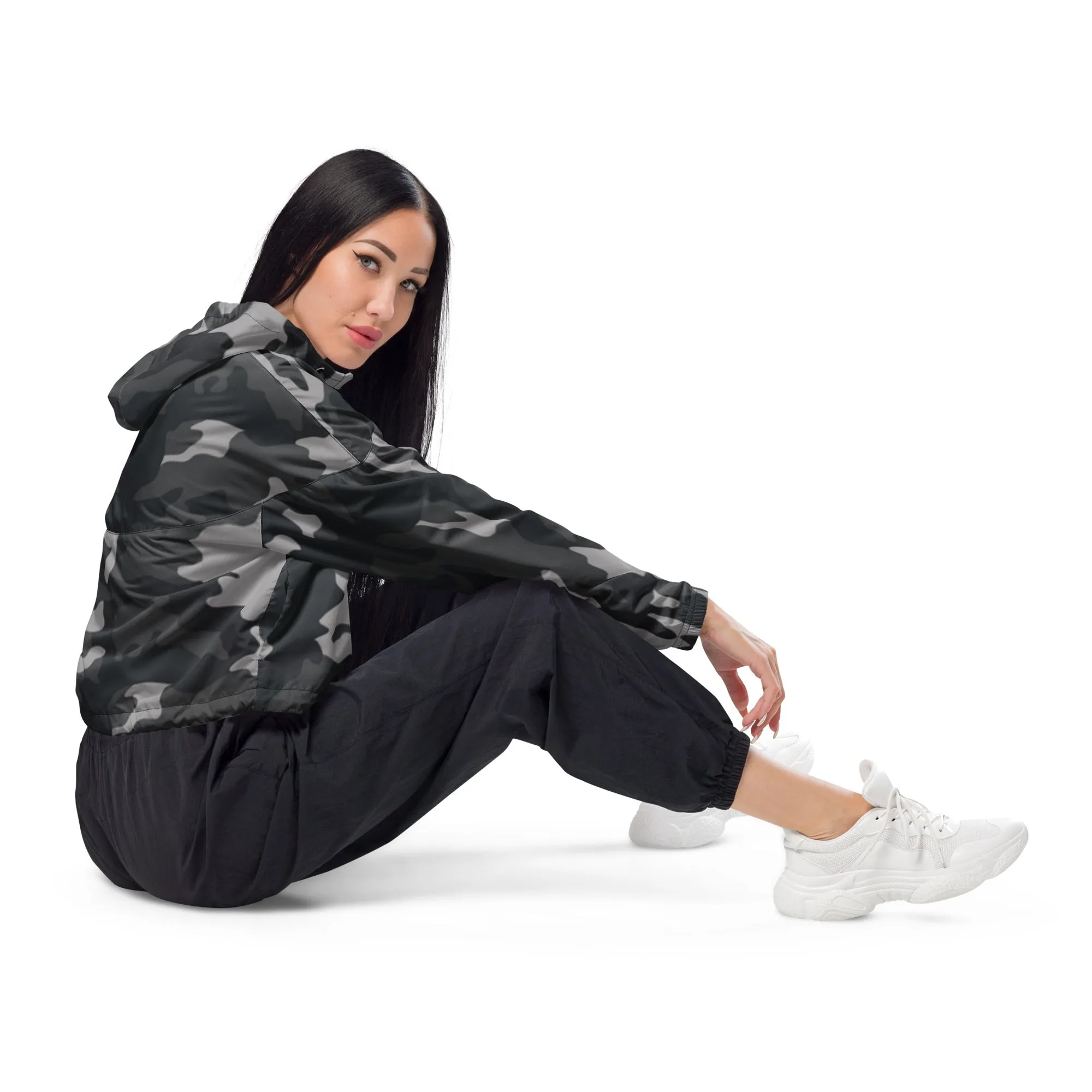 Humble Sportswear™ Women’s Faded Camo Cropped Windbreaker