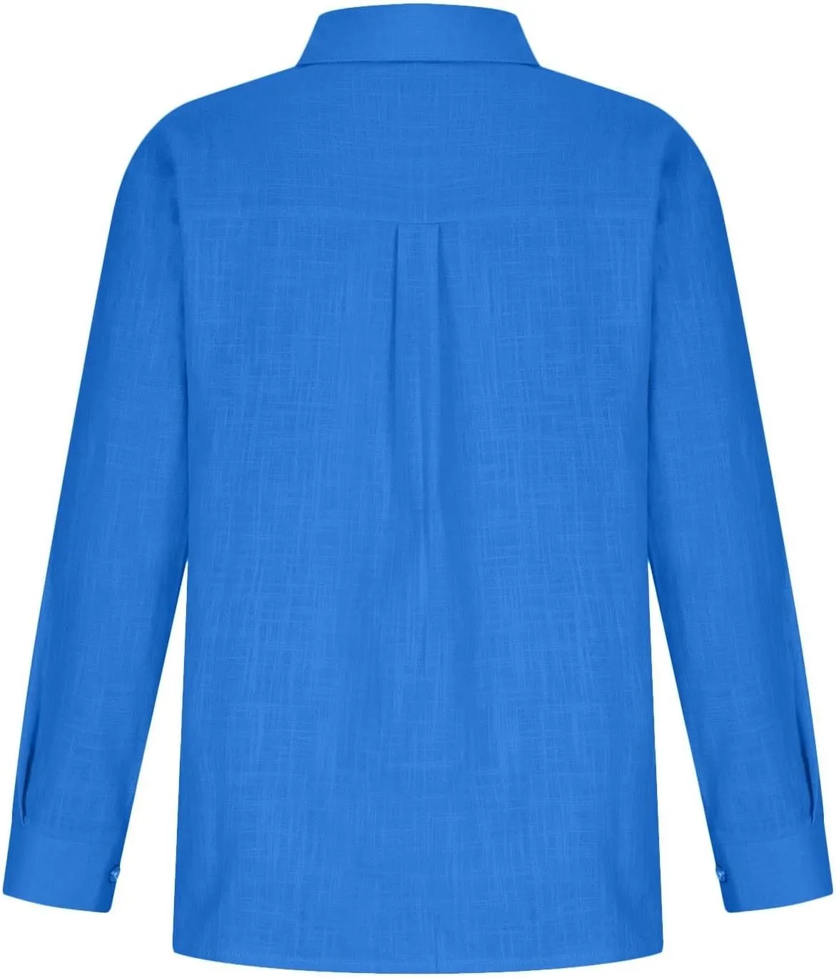 HXHYQKP Summer Tops for Women 2025 Button Down Shirt Cotton Linen Shirt Long Sleeve Solid Color Shirts with Pockets