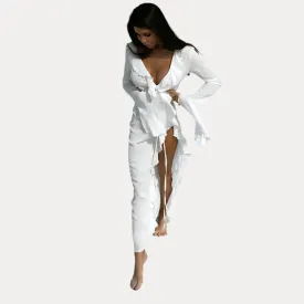 Lace cardigan beach cover-up dress