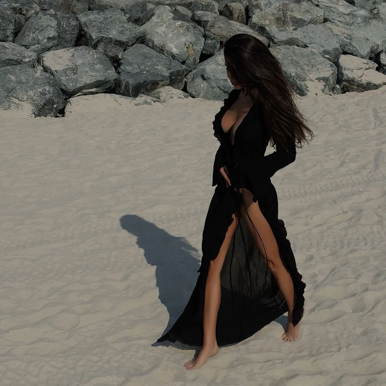 Lace cardigan beach cover-up dress