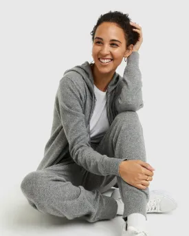 Lightweight Mongolian Cashmere Full-Zip Hoodie