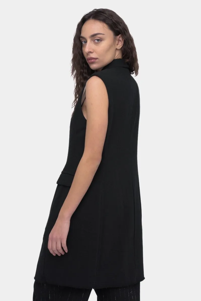 Long Button Up Vest