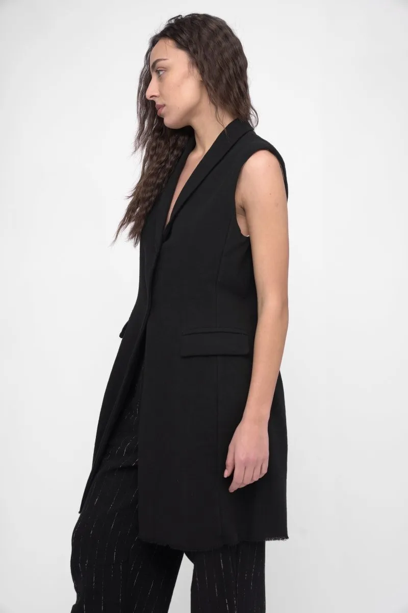 Long Button Up Vest