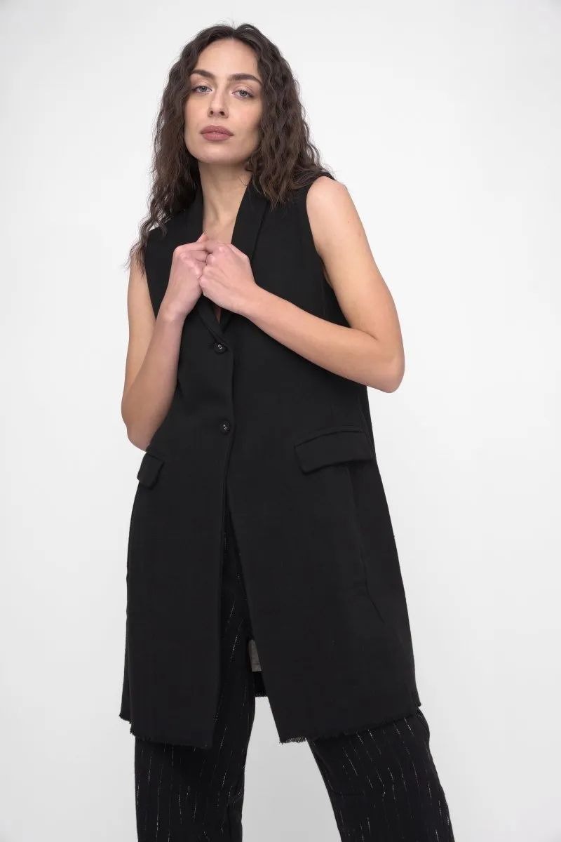 Long Button Up Vest