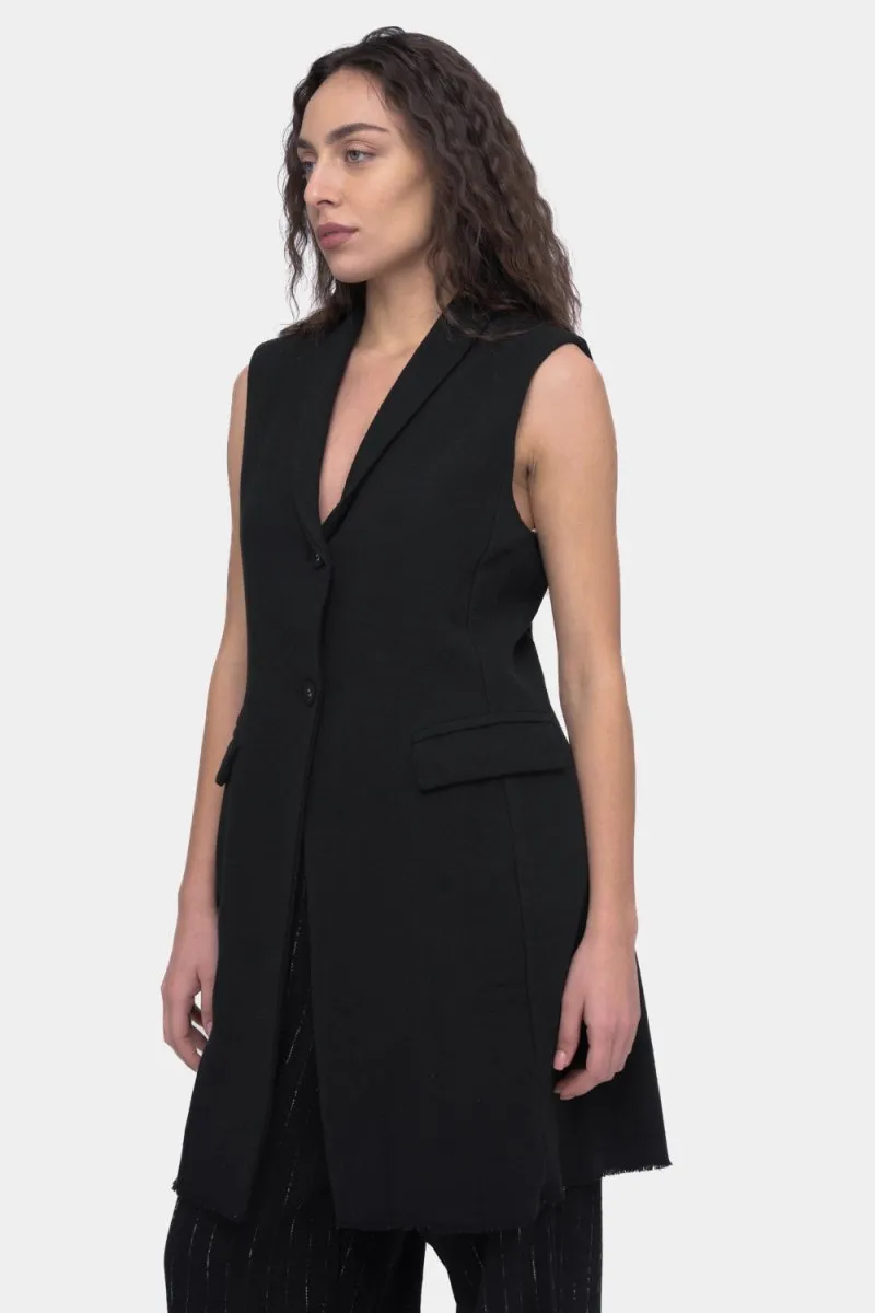 Long Button Up Vest