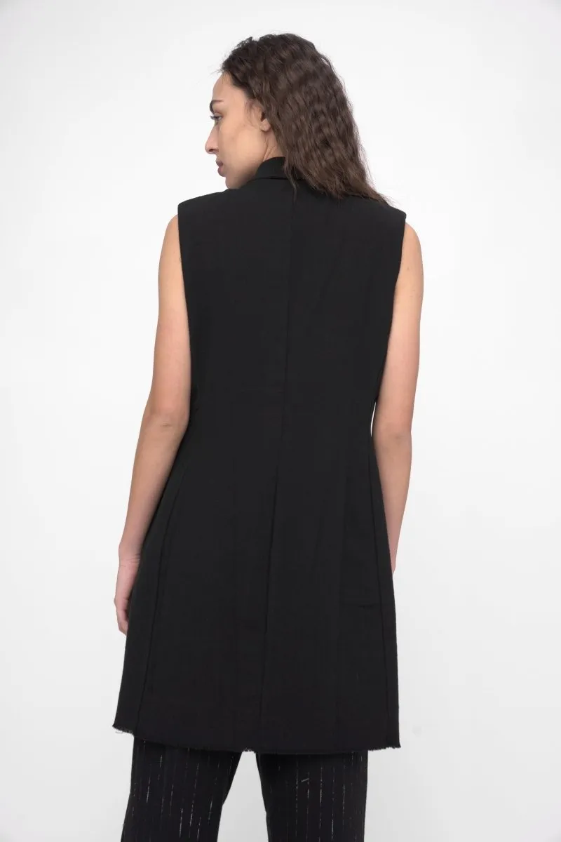 Long Button Up Vest