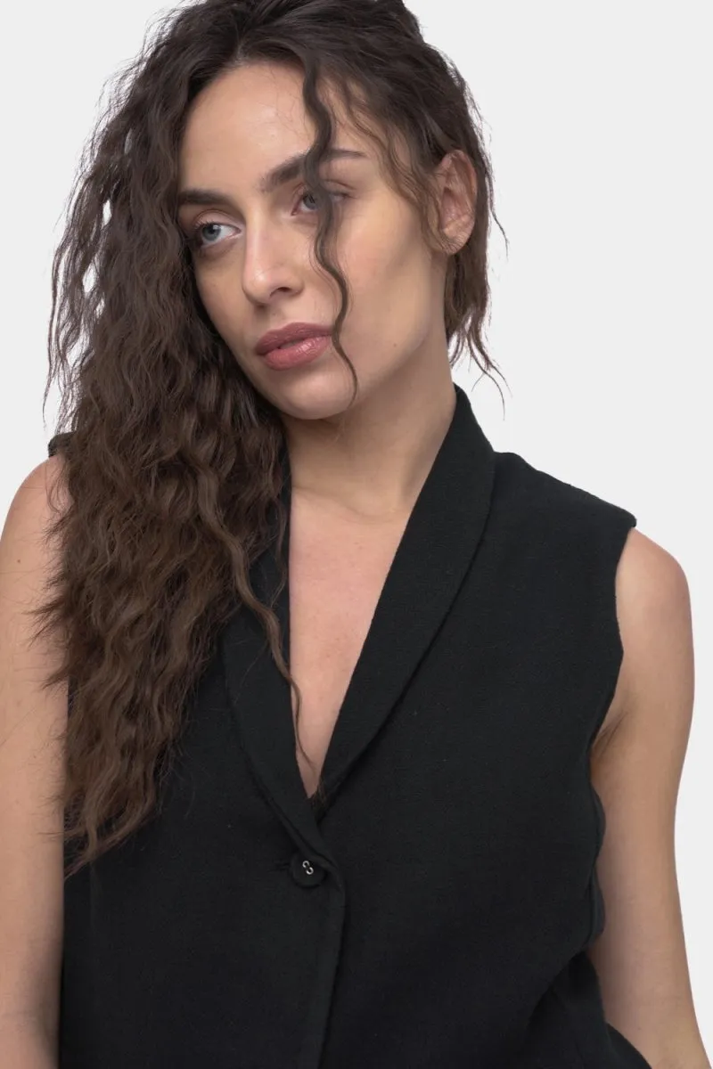 Long Button Up Vest