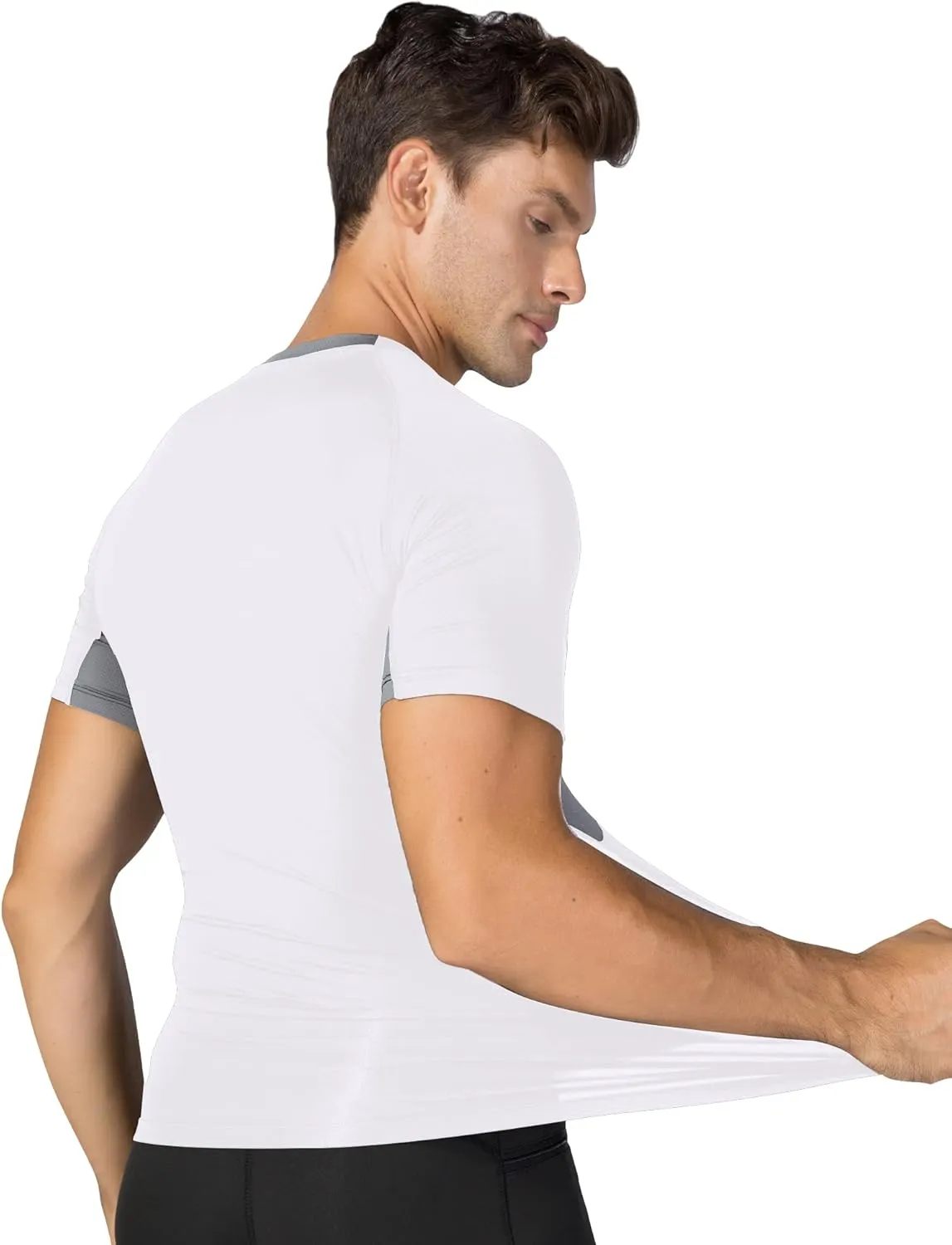 Men's Athletic Short Sleeve Stretch Compression Shirts Performance T-Shirt Running Workout Tops Quick Dry Base Layer