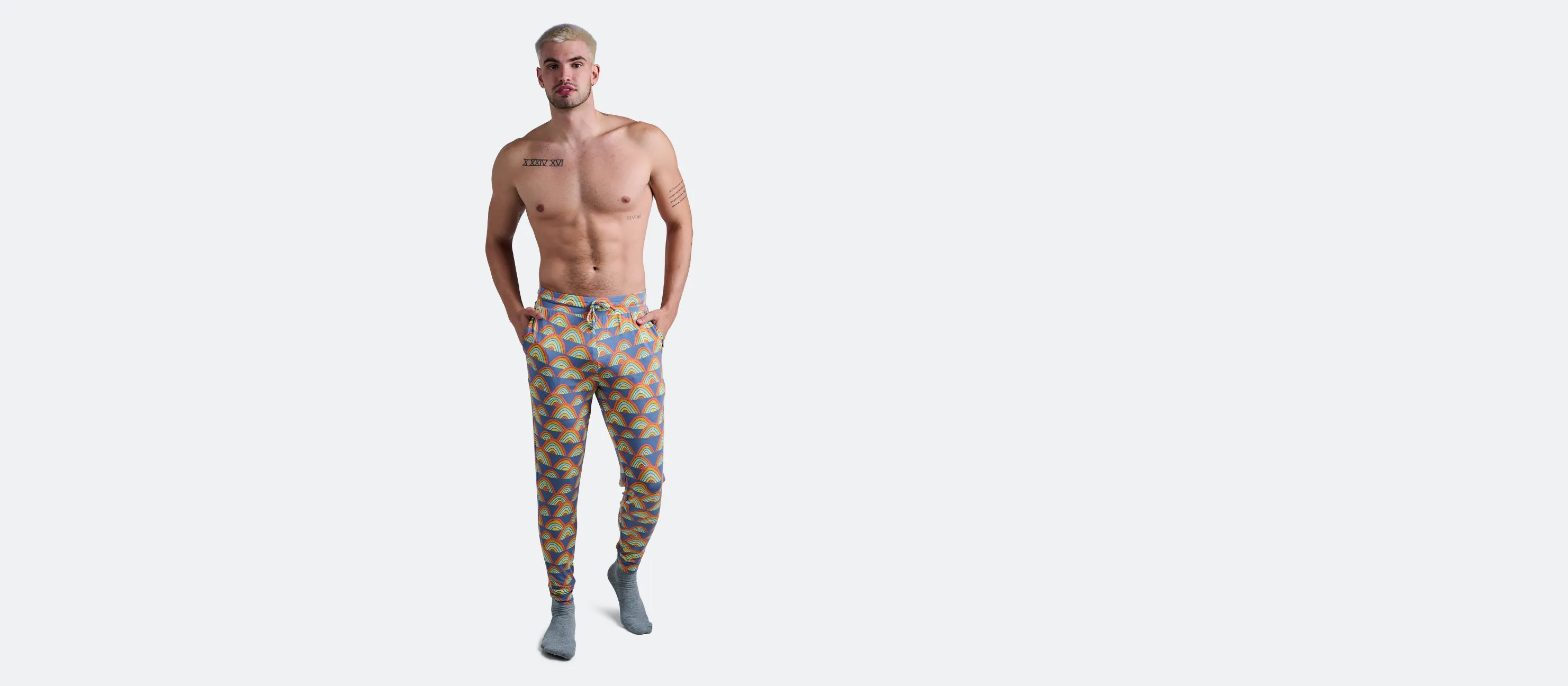 Men's Modal Jogger | Retro Rainbows