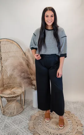 Monochrome Dot Relaxed Knit Top