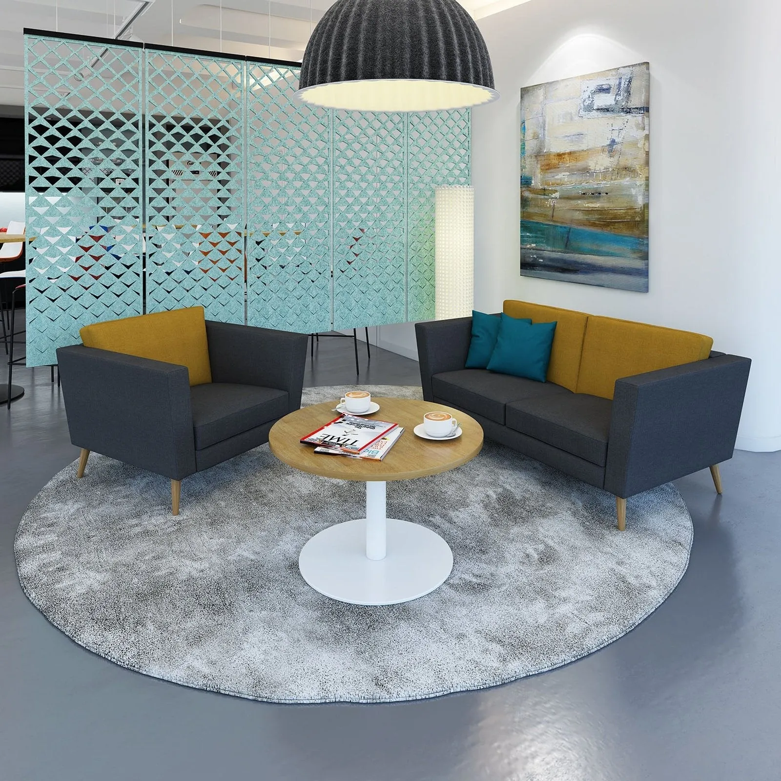 Monza circular coffee table with flat round base