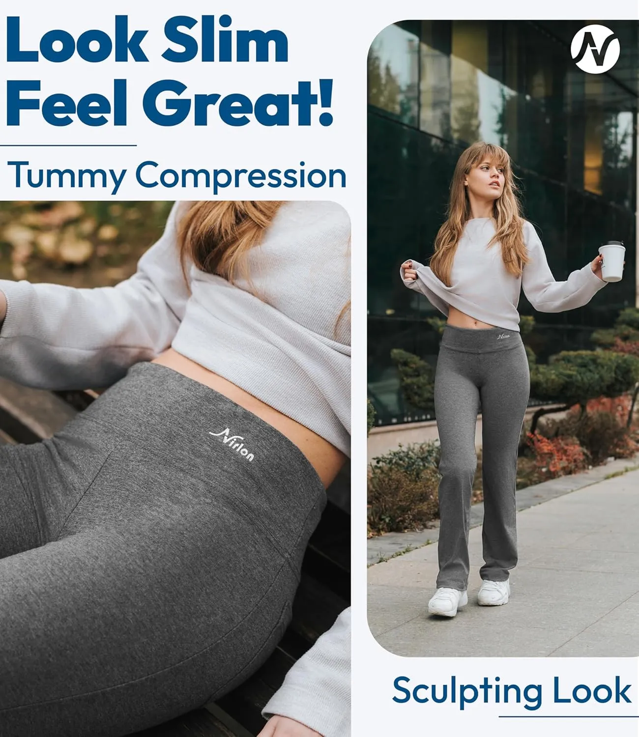 Nirlon Yoga Pants with Pockets - Yoga Pants with Pockets for Women Breathable Leggings with Pockets Regular & Plus Size Pants