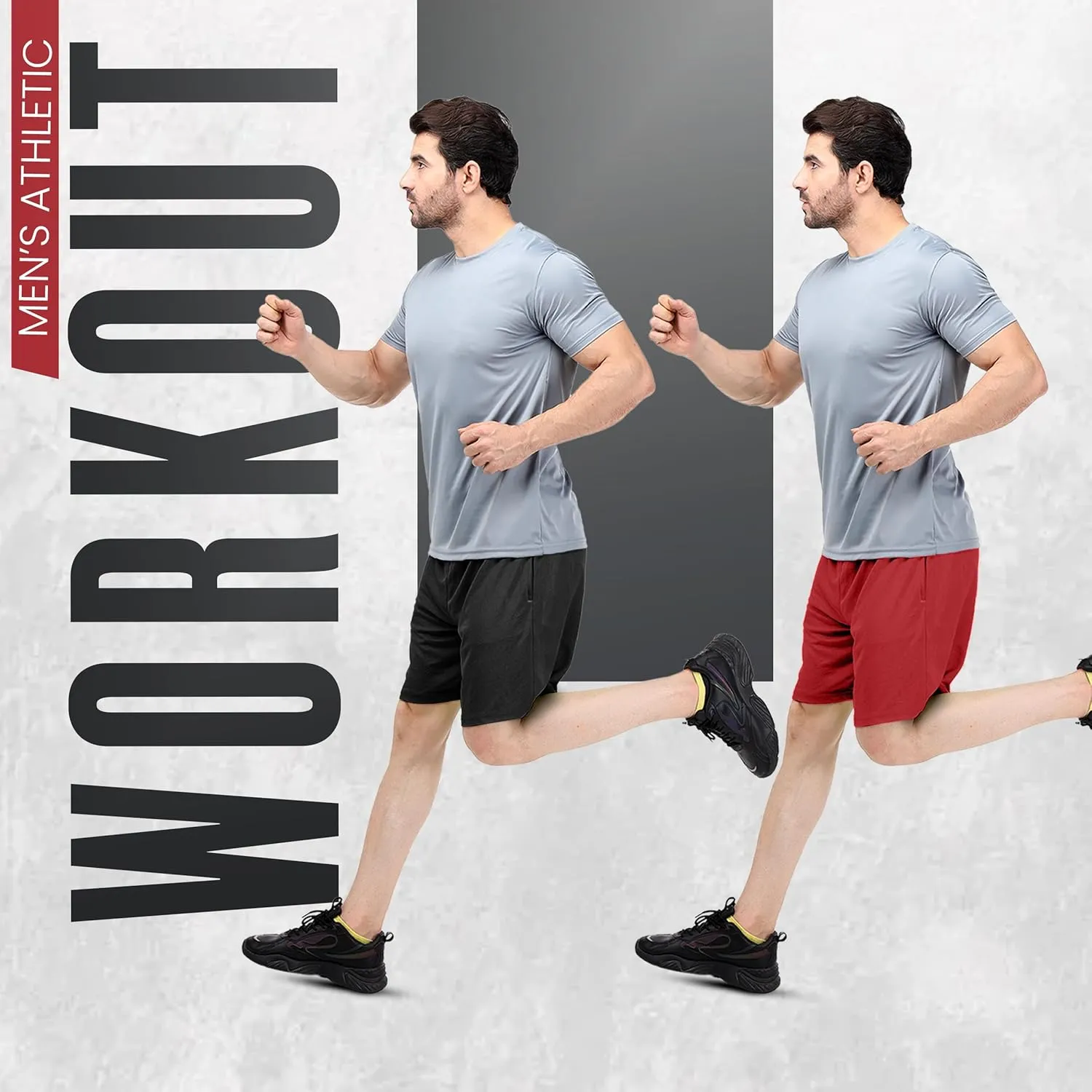 NY Threads Mens Athletic Shorts 2 Pack Quick Dry Lightweight Running Workout Gym Shorts with Pockets
