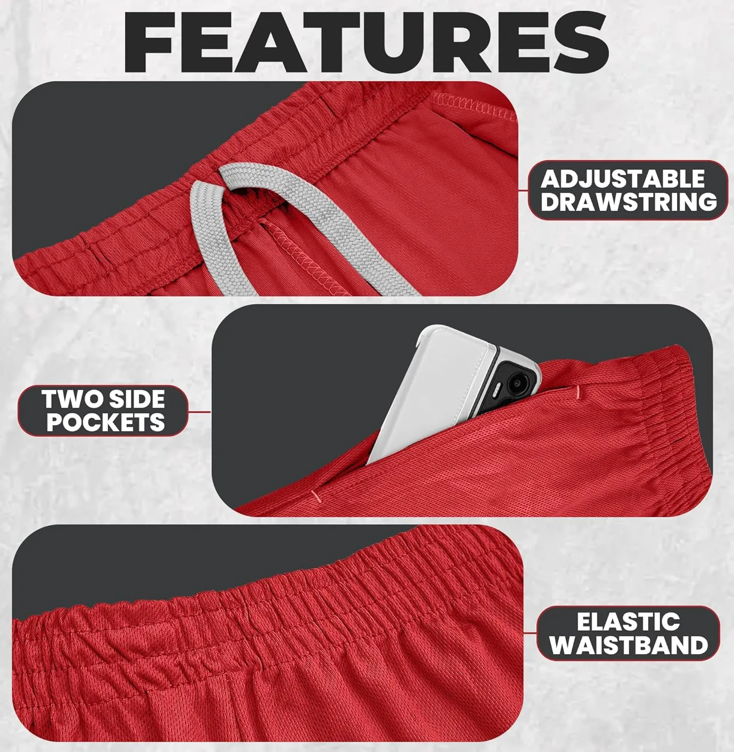 NY Threads Mens Athletic Shorts 2 Pack Quick Dry Lightweight Running Workout Gym Shorts with Pockets