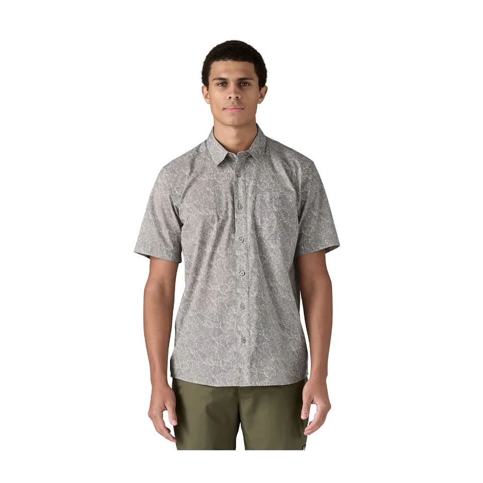 Patagonia Men's Go-To Shirt Bees and Flowers: Salt Grey