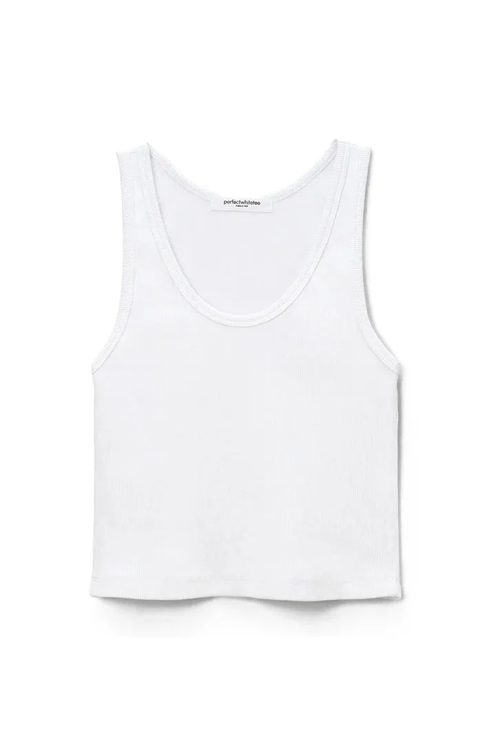 perfectwhitetee Blondie Structured Rib Bra Friendly Tank Top - White