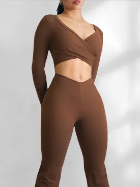 Pilates Long Sleeve Sports Top (Chestnut)