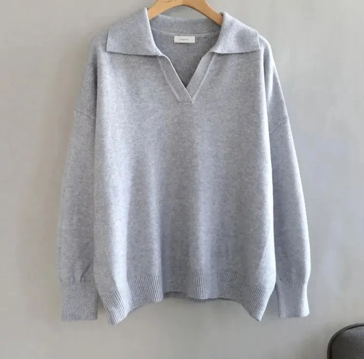 Polo Collar Thick Sweater
