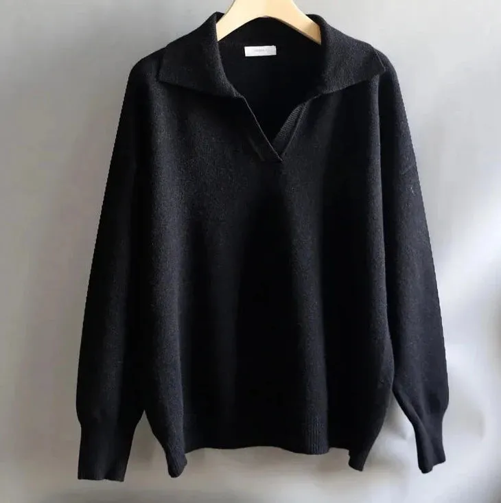 Polo Collar Thick Sweater