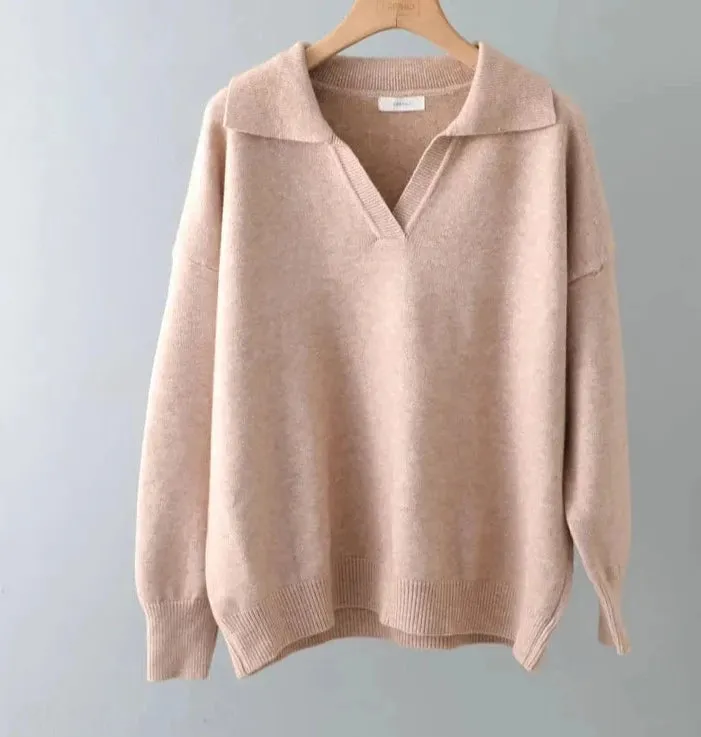Polo Collar Thick Sweater
