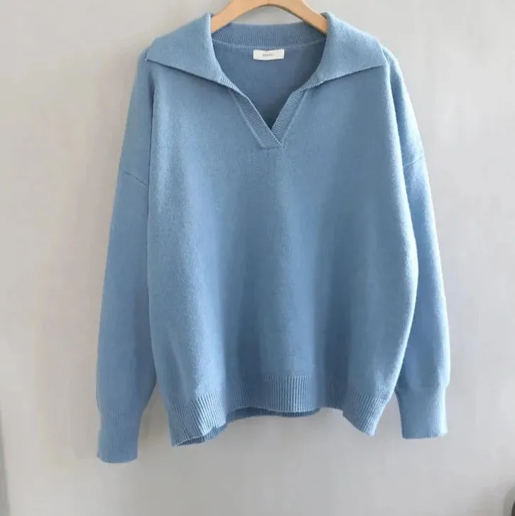 Polo Collar Thick Sweater
